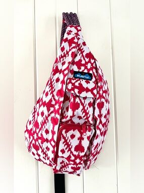 Kavu Pink/White Patterned Rope Sling Bag